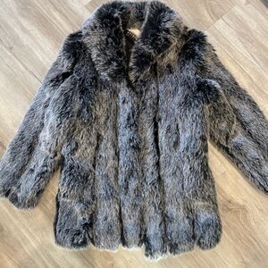 Elegant Faux Fur Teddy Jacket in Gray NWT